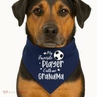My Favorite Player Calls Me Grandma Soccer Player USA-Made Doggie Bandana thumb 1