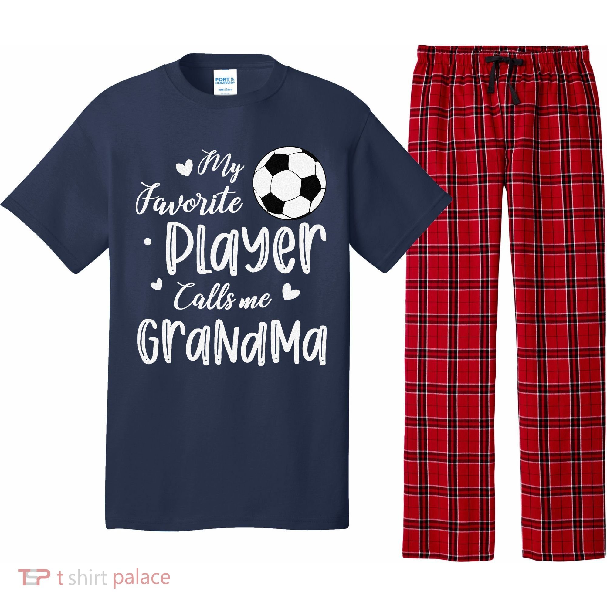 My Favorite Player Calls Me Grandma Soccer Player Pajama Set