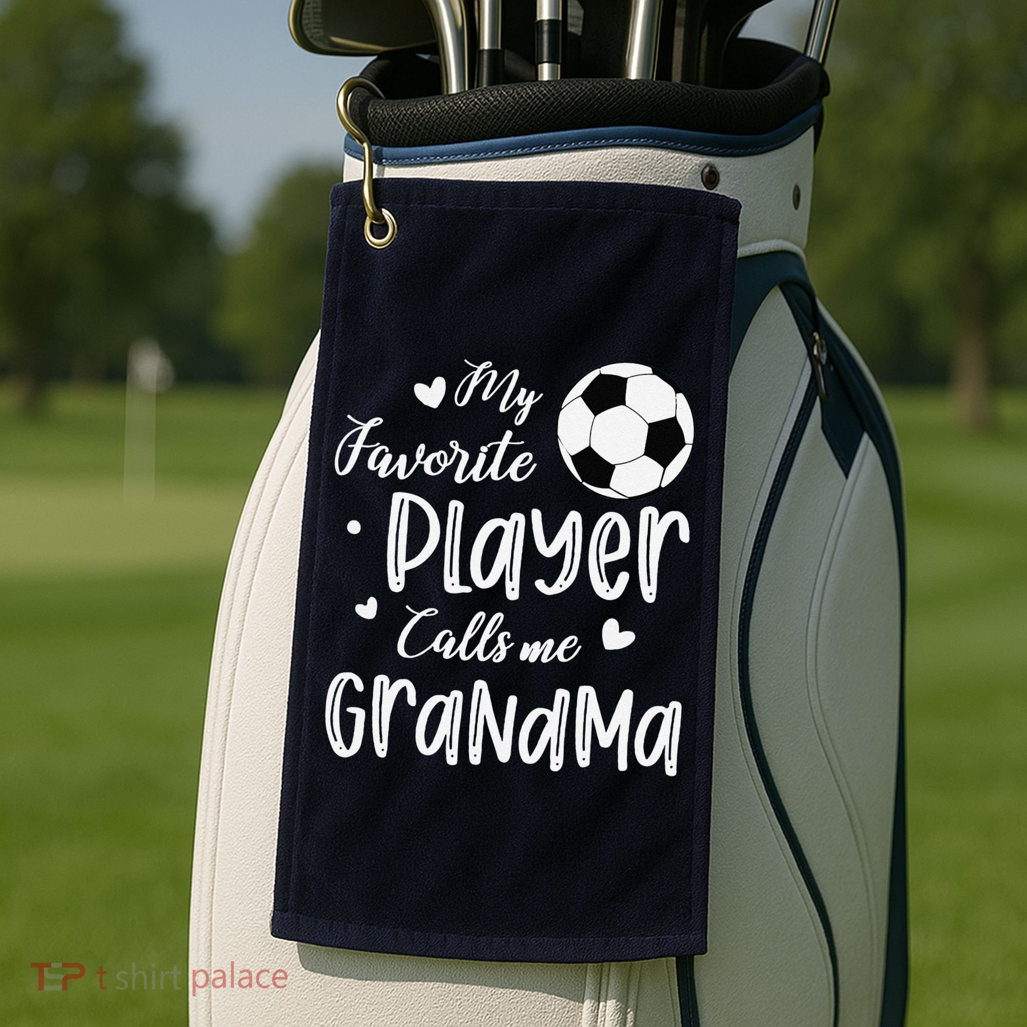 My Favorite Player Calls Me Grandma Soccer Player Golf Towel