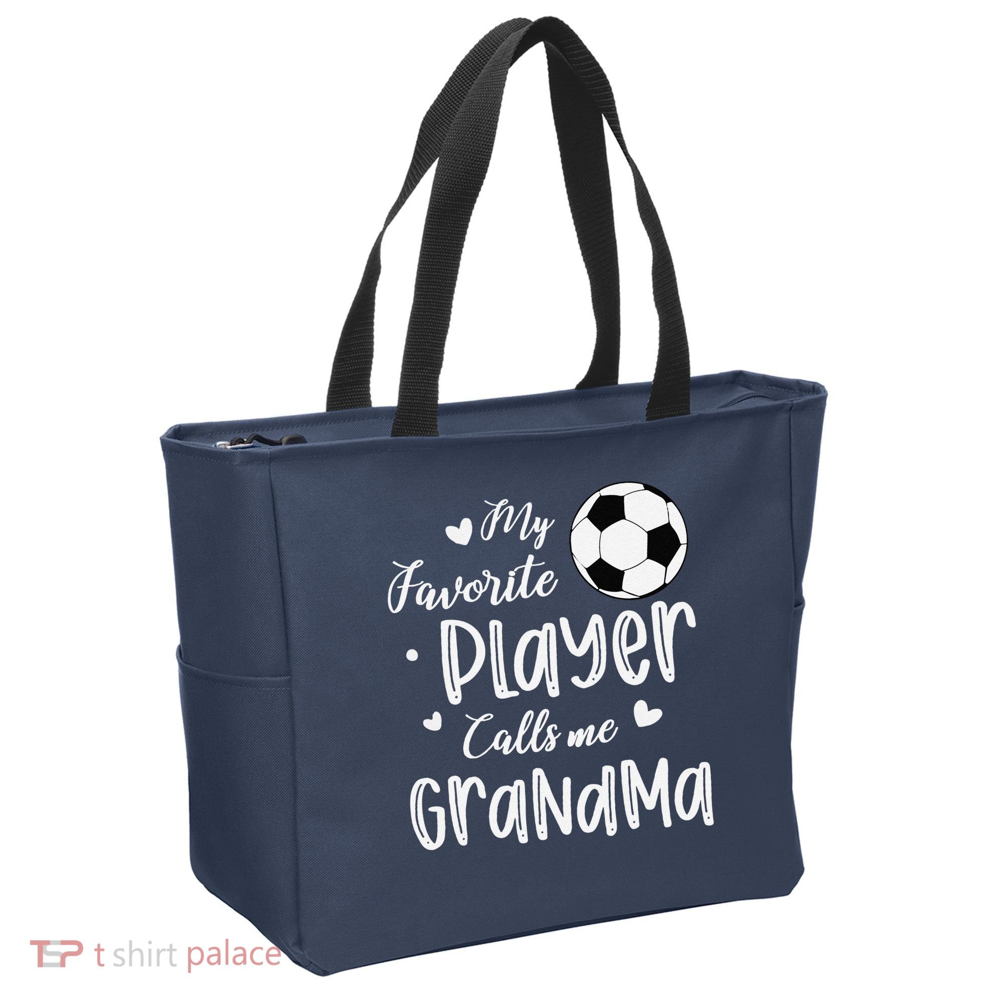 My Favorite Player Calls Me Grandma Soccer Player Tote Bag