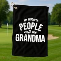 My Favorite People Call Me Grandma Golf Towel thumb 1
