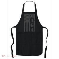 Maga Flag Patriotic Gray Distressed American Flag Apron thumb 0