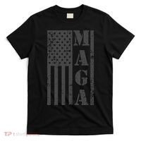 Maga Flag Patriotic Gray Distressed American Flag T-Shirt thumb 0