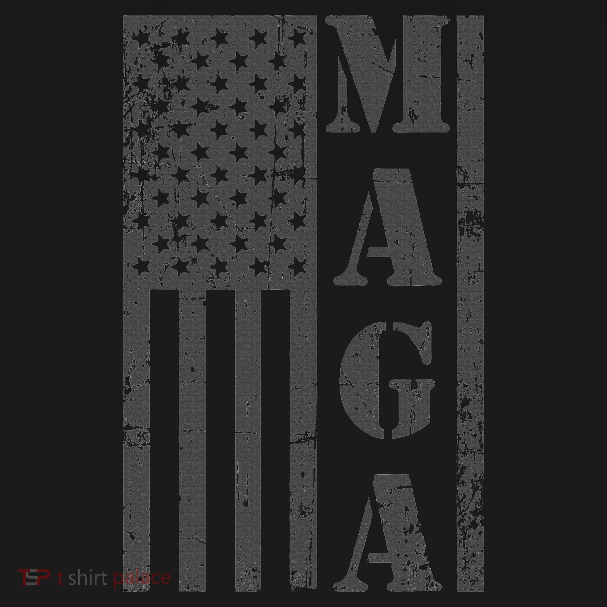 Maga Flag Patriotic Gray Distressed American Flag Coaster