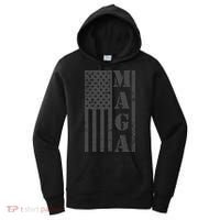 Maga Flag Patriotic Gray Distressed American Flag Women's Hoodie thumb 0