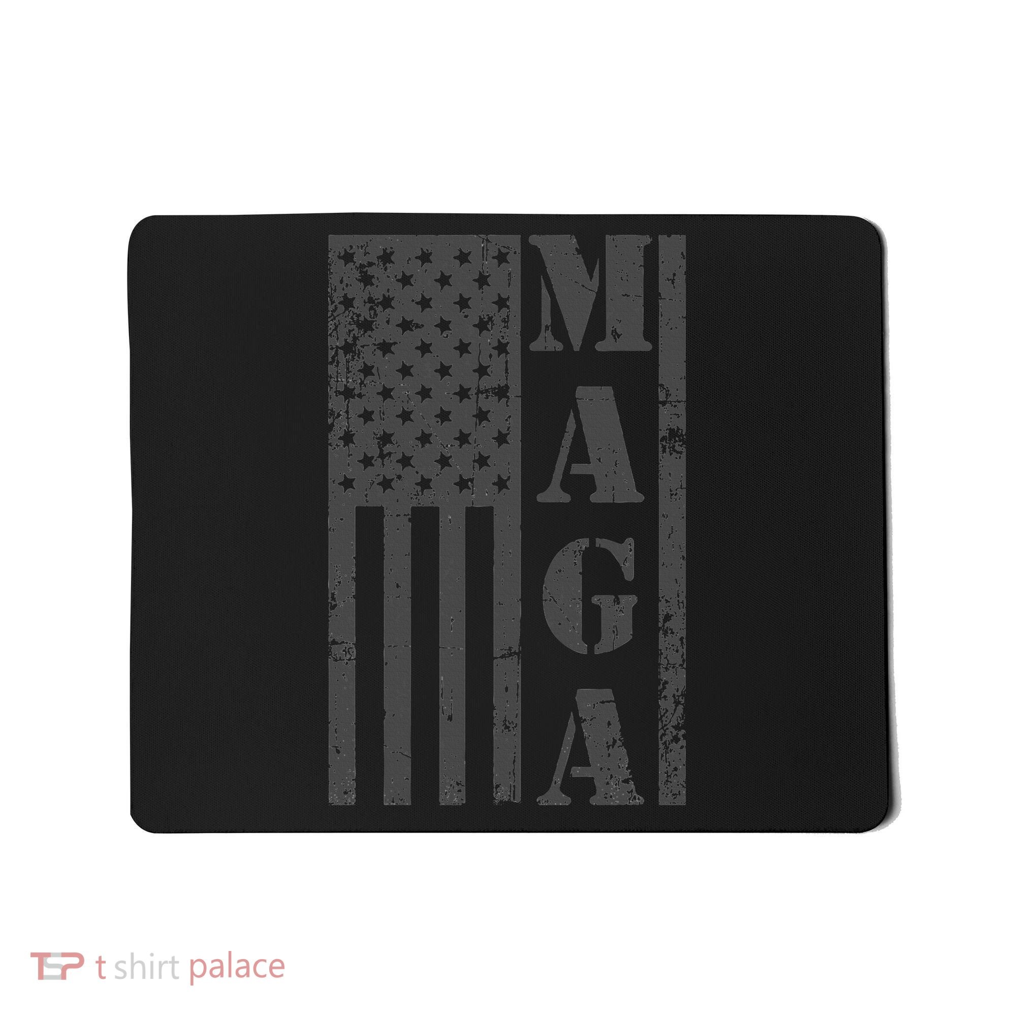 Maga Flag Patriotic Gray Distressed American Flag Mousepad