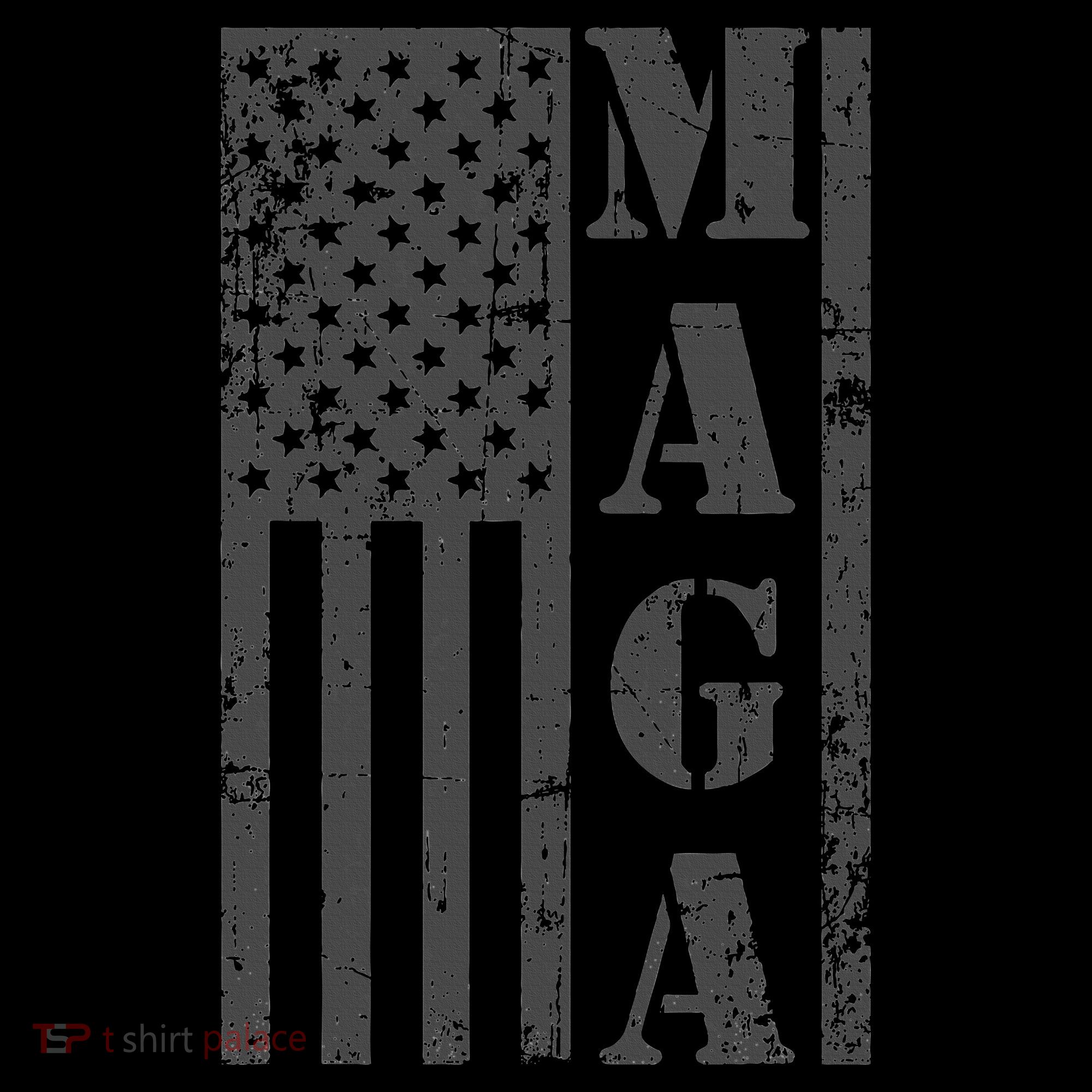Maga Flag Patriotic Gray Distressed American Flag Women's Tank Top