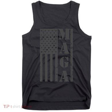 Maga Flag Patriotic Gray Distressed American Flag Tank Top