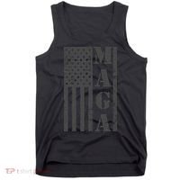 Maga Flag Patriotic Gray Distressed American Flag Tank Top thumb 0