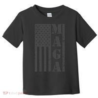 Maga Flag Patriotic Gray Distressed American Flag Toddler T-Shirt thumb 0