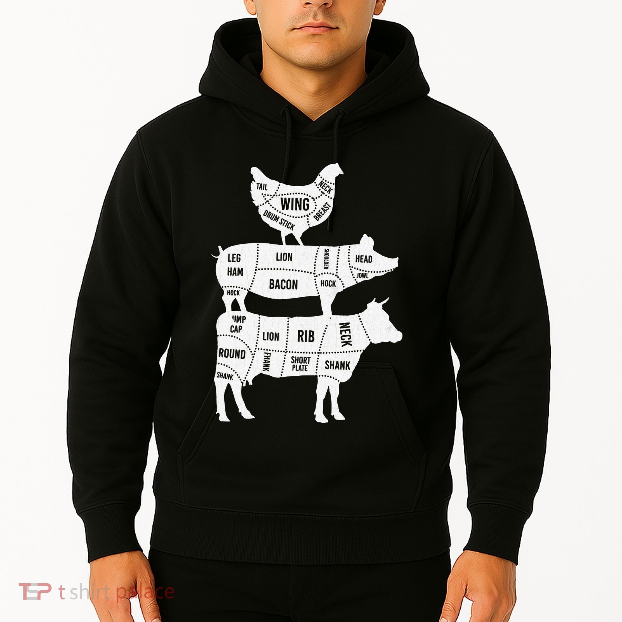My Food Pyramid Funny Cute Cows Animal Lover Hoodie