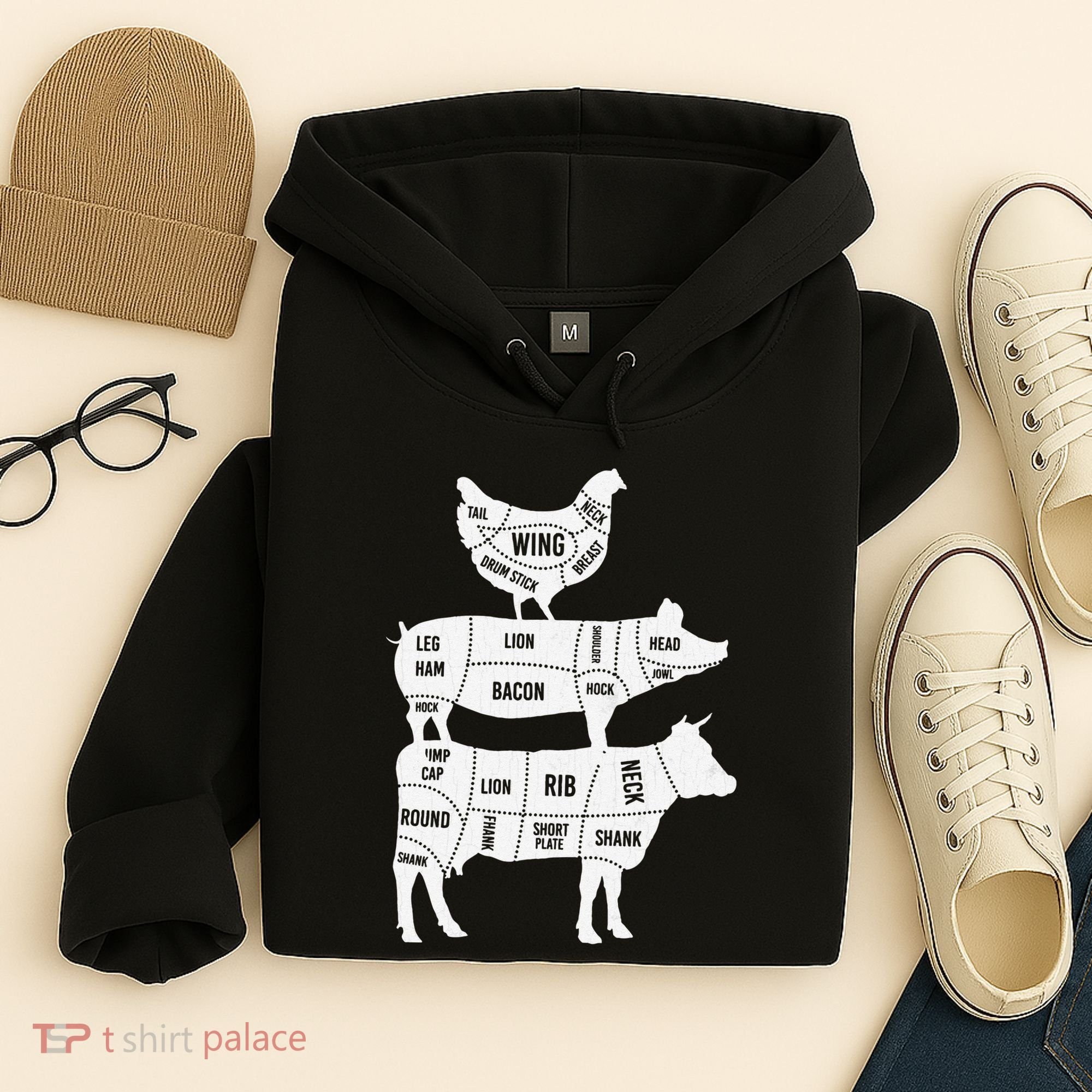 My Food Pyramid Funny Cute Cows Animal Lover Hoodie