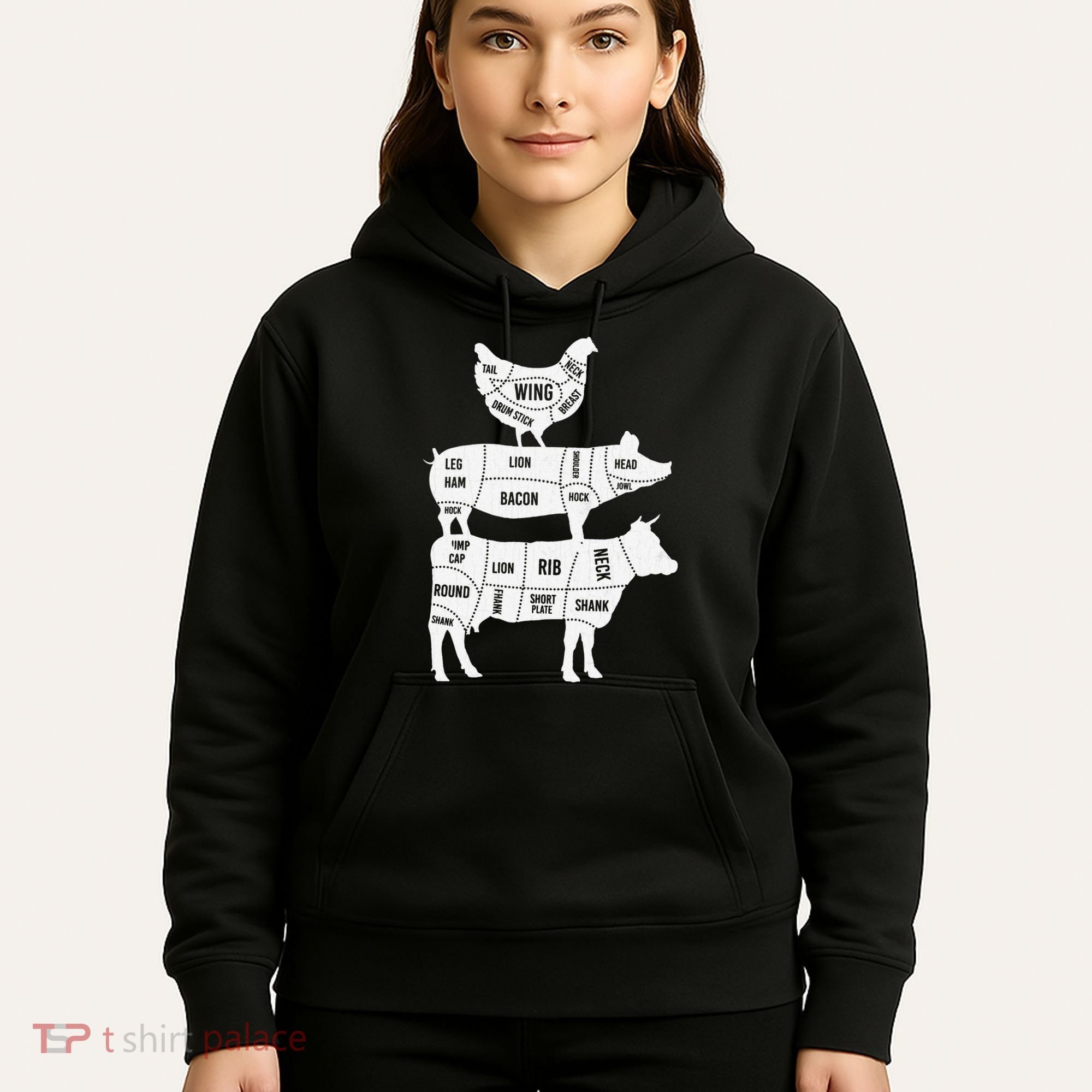 My Food Pyramid Funny Cute Cows Animal Lover Hoodie