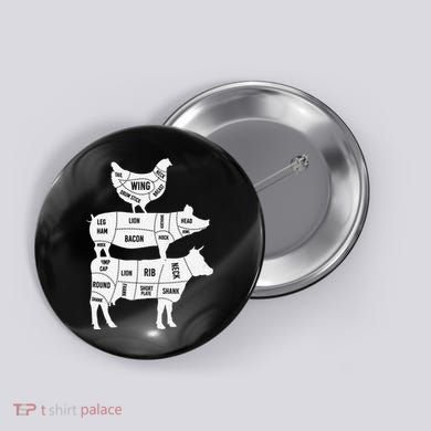 My Food Pyramid Funny Cute Cows Animal Lover Button