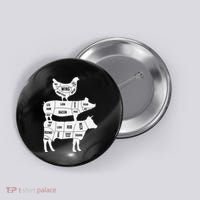 My Food Pyramid Funny Cute Cows Animal Lover Button thumb 0