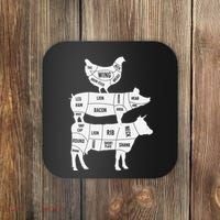My Food Pyramid Funny Cute Cows Animal Lover Coaster thumb 0