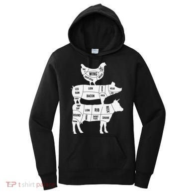 My Food Pyramid Funny Cute Cows Animal Lover Women's Hoodie