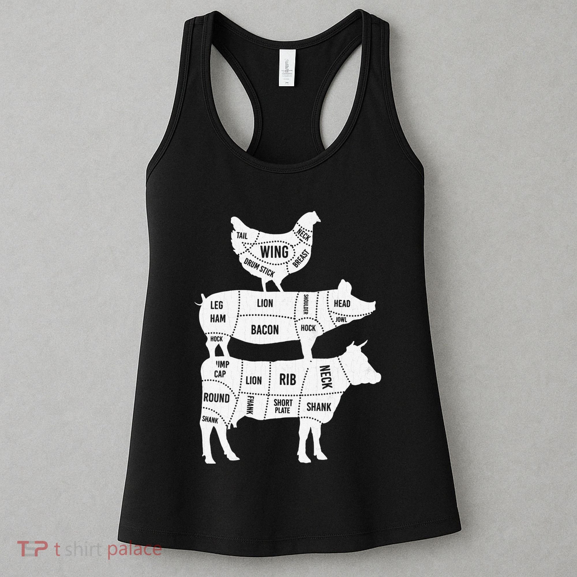 My Food Pyramid Funny Cute Cows Animal Lover Women's Tank Top