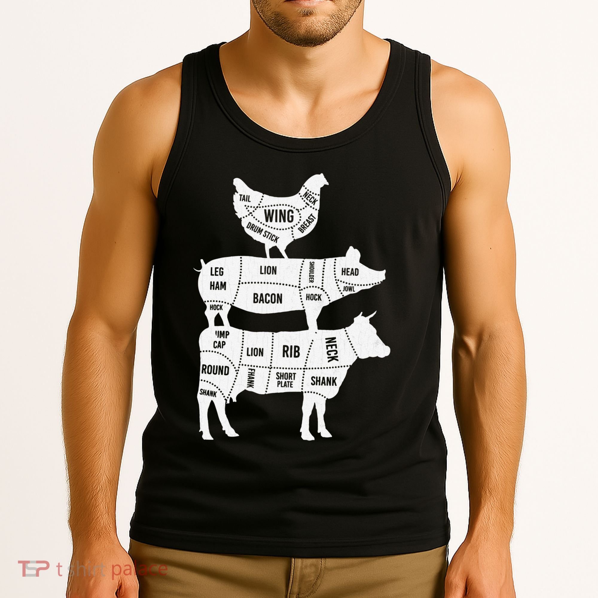 My Food Pyramid Funny Cute Cows Animal Lover Tank Top