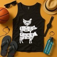 My Food Pyramid Funny Cute Cows Animal Lover Tank Top thumb 4