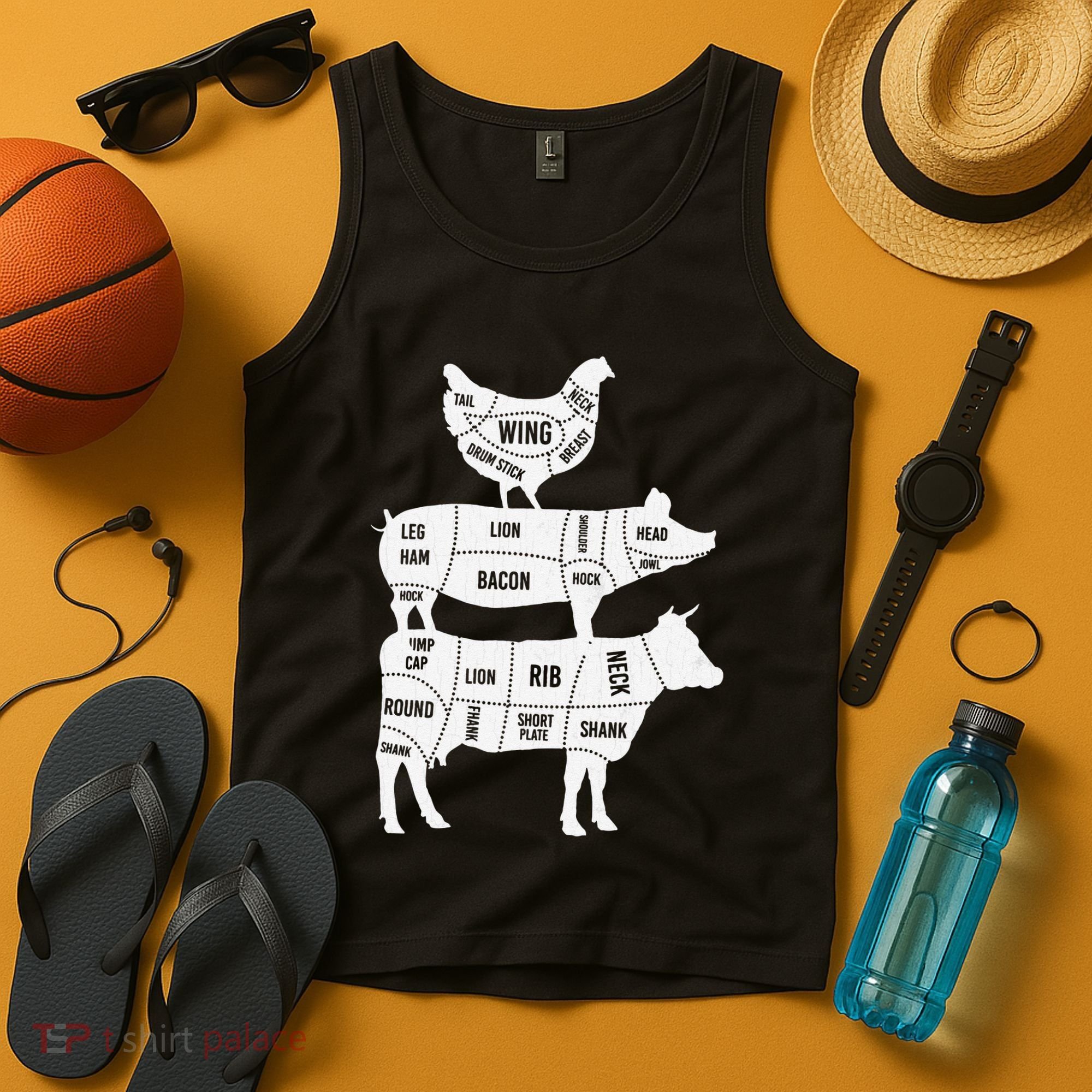 My Food Pyramid Funny Cute Cows Animal Lover Tank Top
