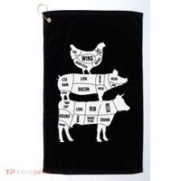 My Food Pyramid Funny Cute Cows Animal Lover Golf Towel thumb 0