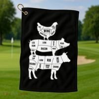 My Food Pyramid Funny Cute Cows Animal Lover Golf Towel thumb 1