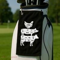 My Food Pyramid Funny Cute Cows Animal Lover Golf Towel thumb 2
