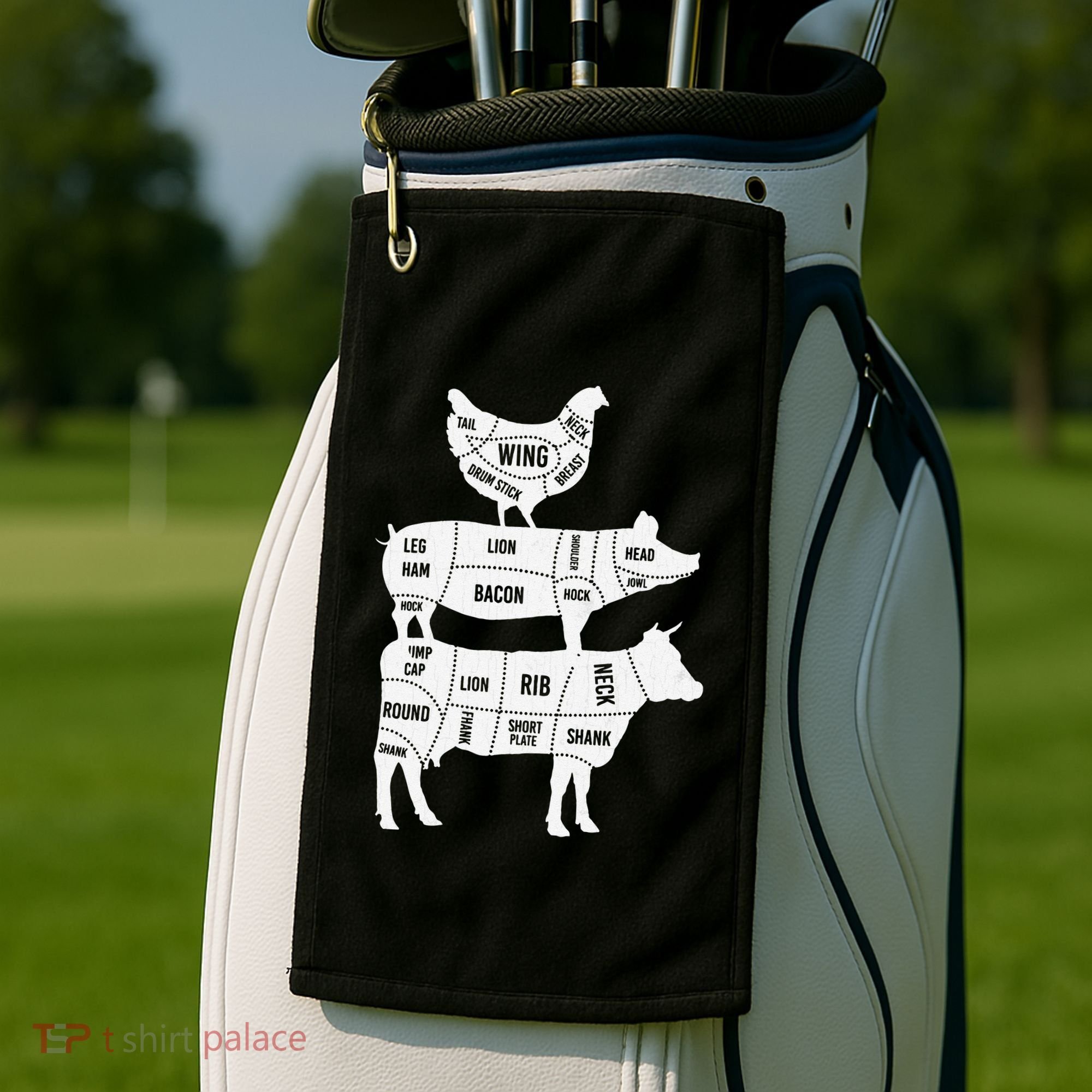My Food Pyramid Funny Cute Cows Animal Lover Golf Towel