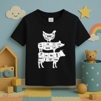 My Food Pyramid Funny Cute Cows Animal Lover Toddler T-Shirt thumb 3