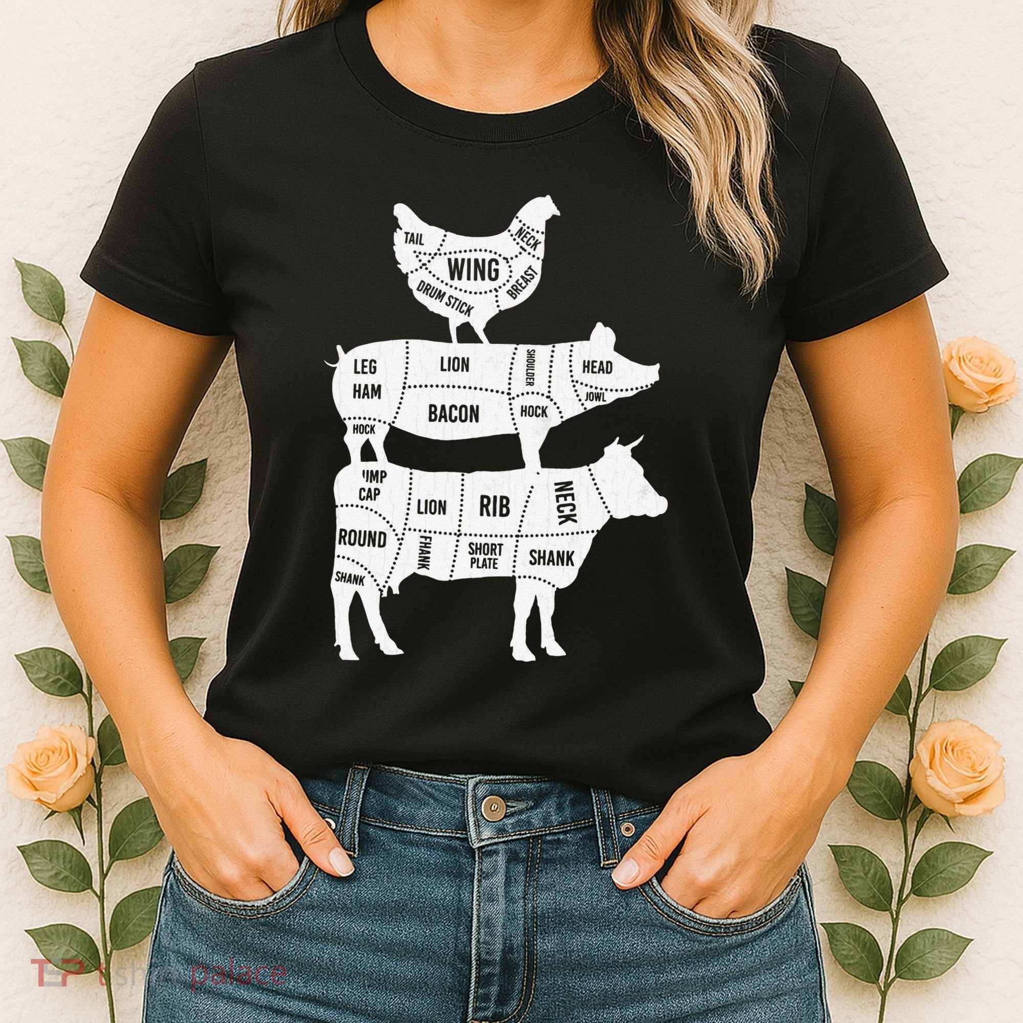 My Food Pyramid Funny Cute Cows Animal Lover Women's T-Shirt