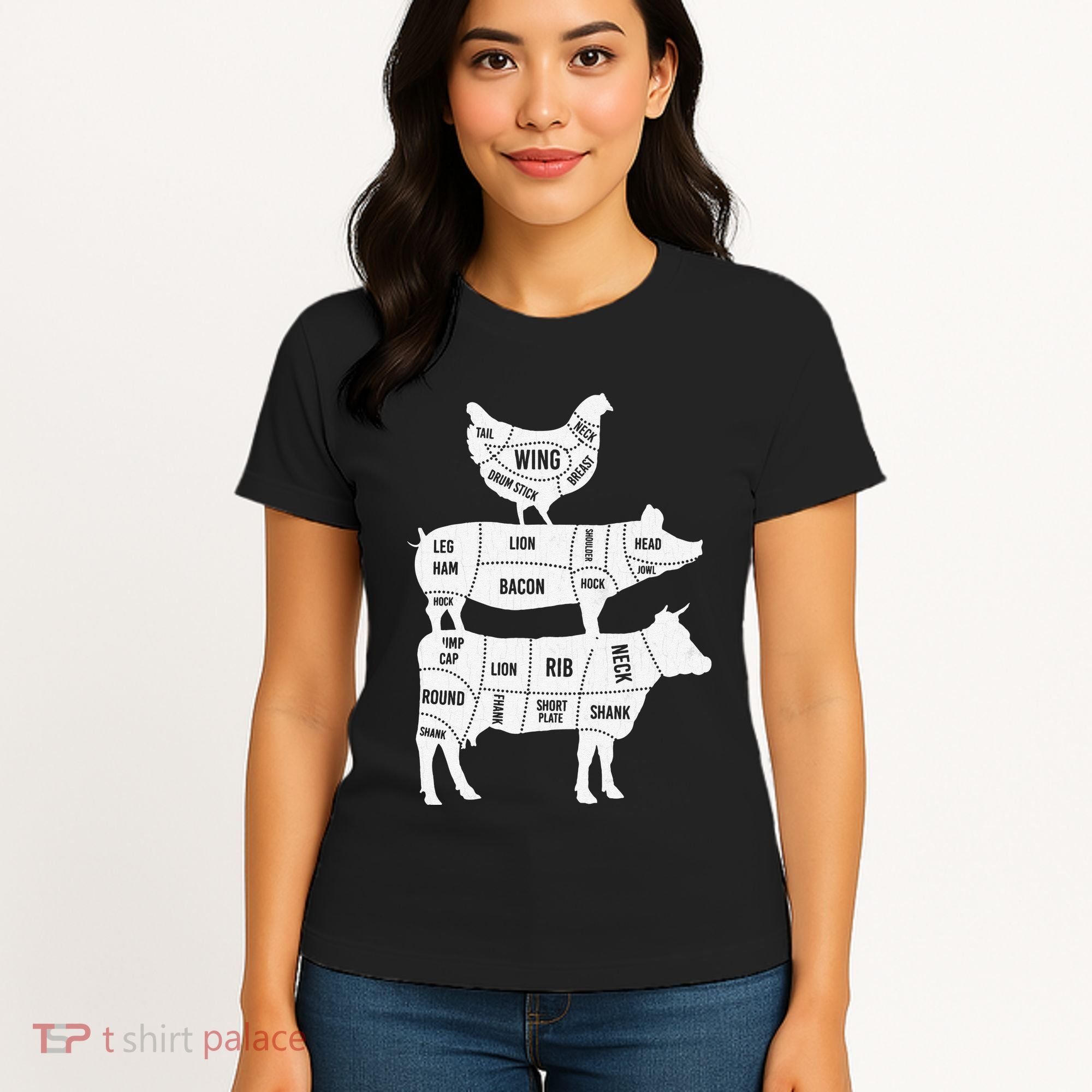 My Food Pyramid Funny Cute Cows Animal Lover Women's T-Shirt