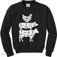 My Food Pyramid Funny Cute Cows Animal Lover Kids Sweatshirt thumb 0