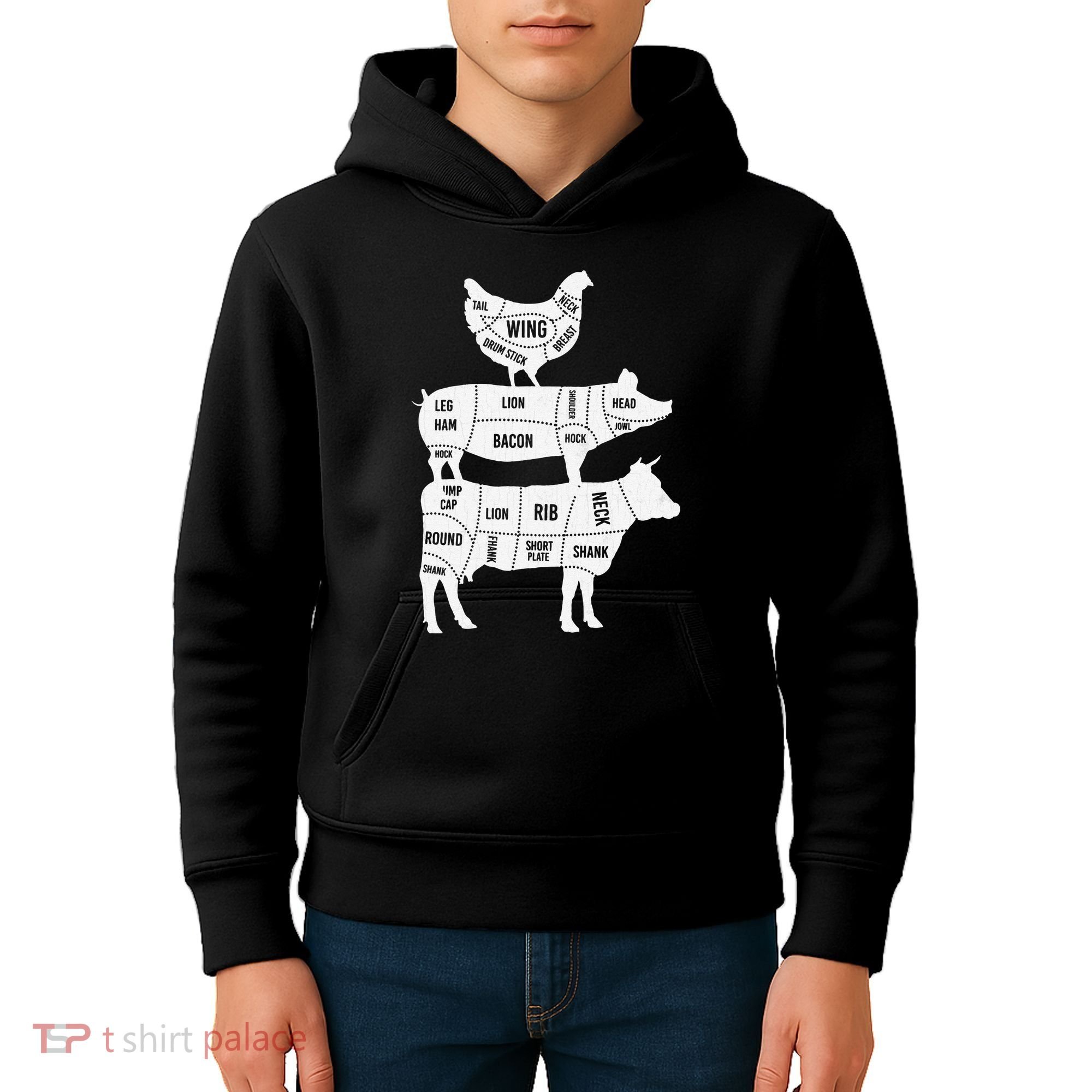 My Food Pyramid Funny Cute Cows Animal Lover Kids Hoodie