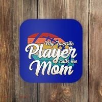 My Favorite Player Calls Me Mom Retro Football Ball Mommy Gift Coaster thumb 0