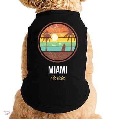 Miami Florida Retro Vintage Sunset Doggie Tank