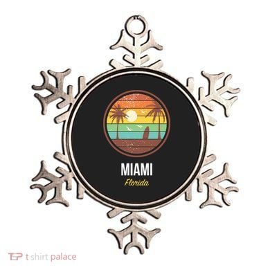 Miami Florida Retro Vintage Sunset Ornament