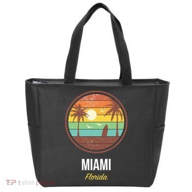 Miami Florida Retro Vintage Sunset Tote Bag