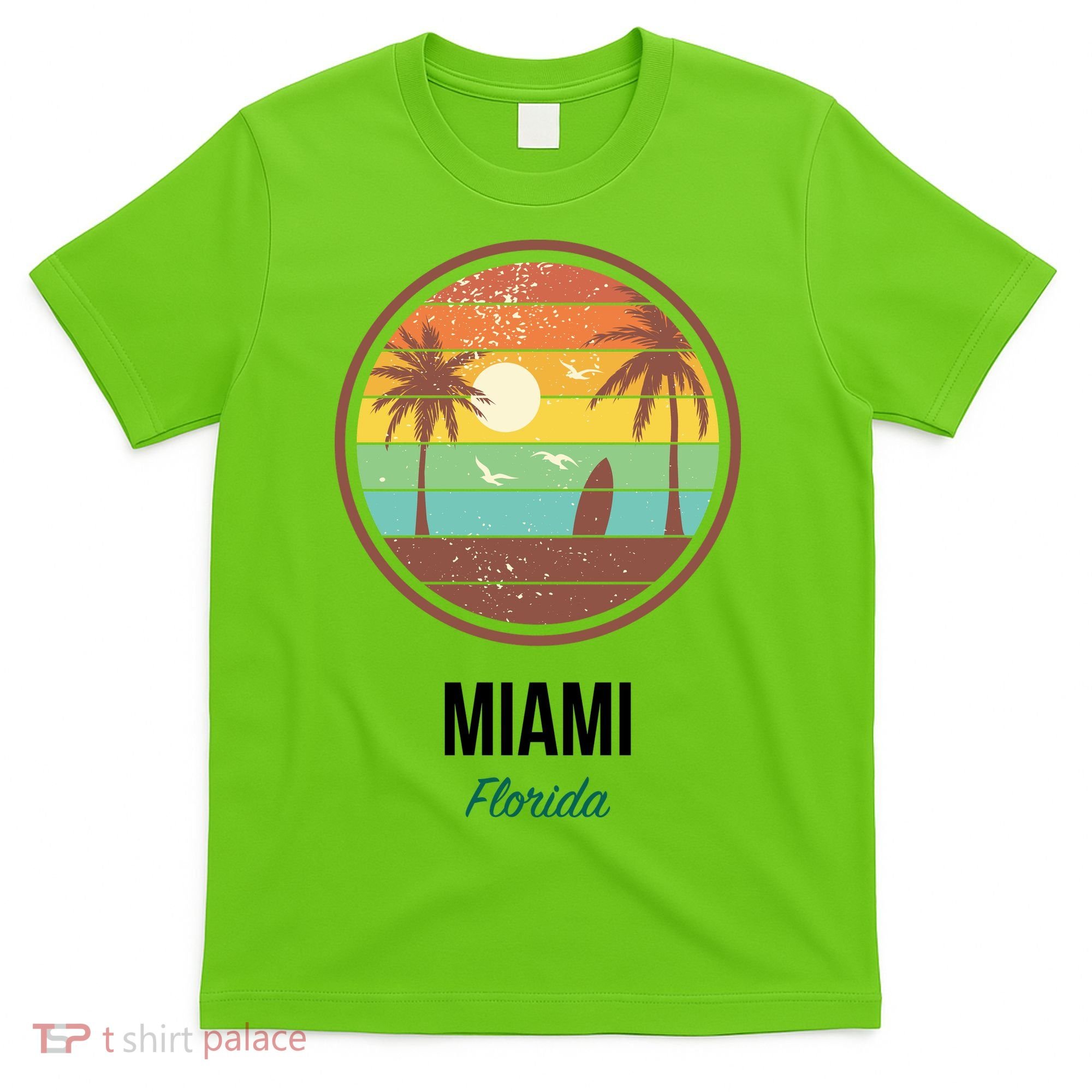 Miami Florida Retro Vintage Sunset T-Shirt