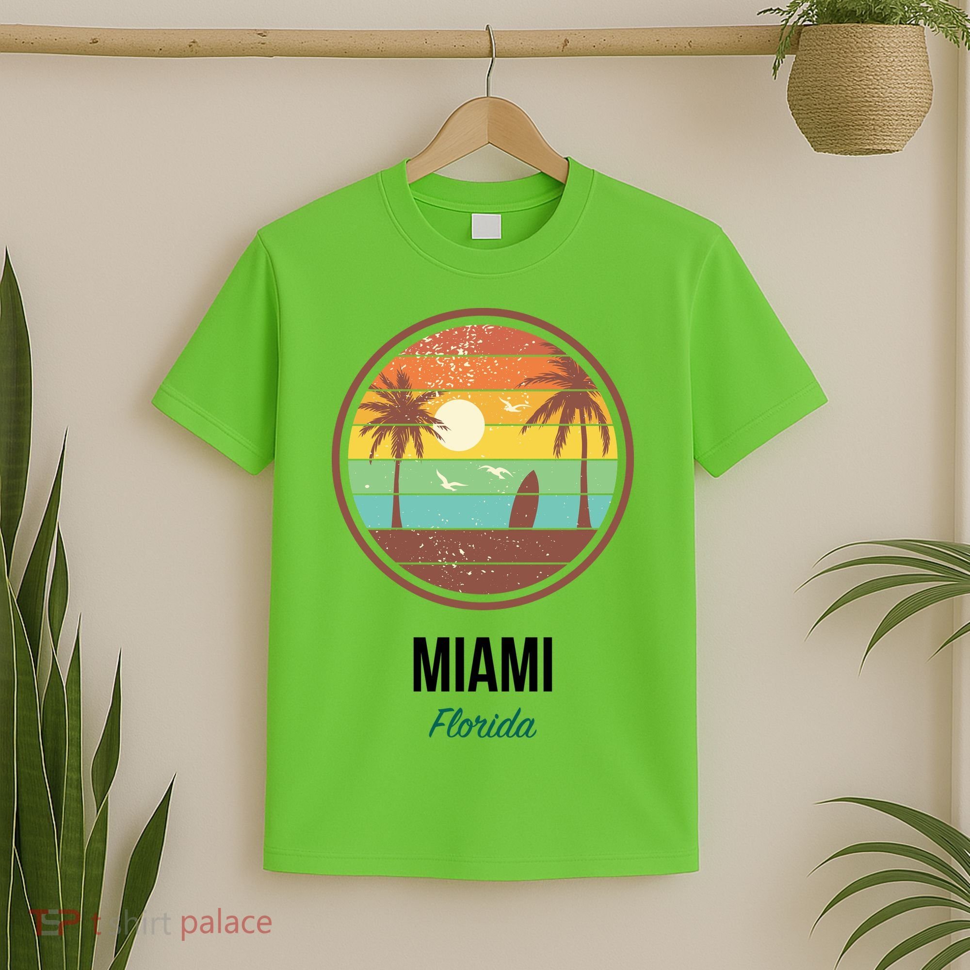 Miami Florida Retro Vintage Sunset T-Shirt