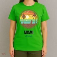 Miami Florida Retro Vintage Sunset T-Shirt thumb 4