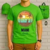 Miami Florida Retro Vintage Sunset T-Shirt thumb 6