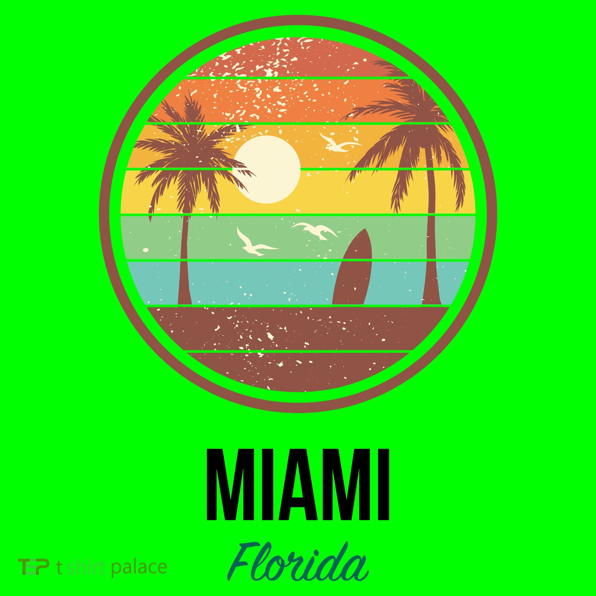 Miami Florida Retro Vintage Sunset T-Shirt