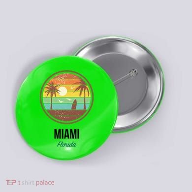 Miami Florida Retro Vintage Sunset Button