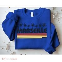 Marseille France Retro Tourism Cool Gift Sweatshirt thumb 2