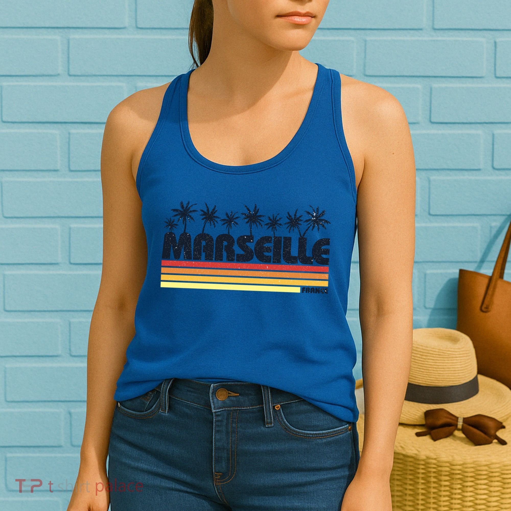 Marseille France Retro Tourism Cool Gift Women's Tank Top