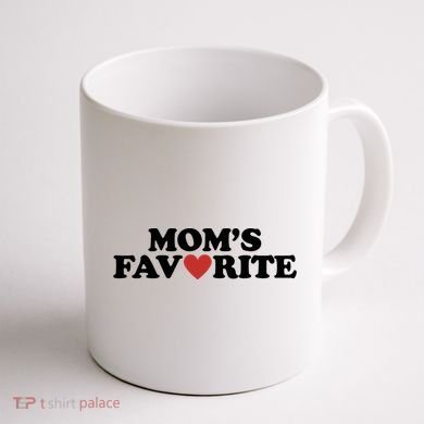 Moms Favorite Red Heart Cute Gift Coffee Mug back