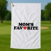 Moms Favorite Red Heart Cute Gift Golf Towel thumb 1