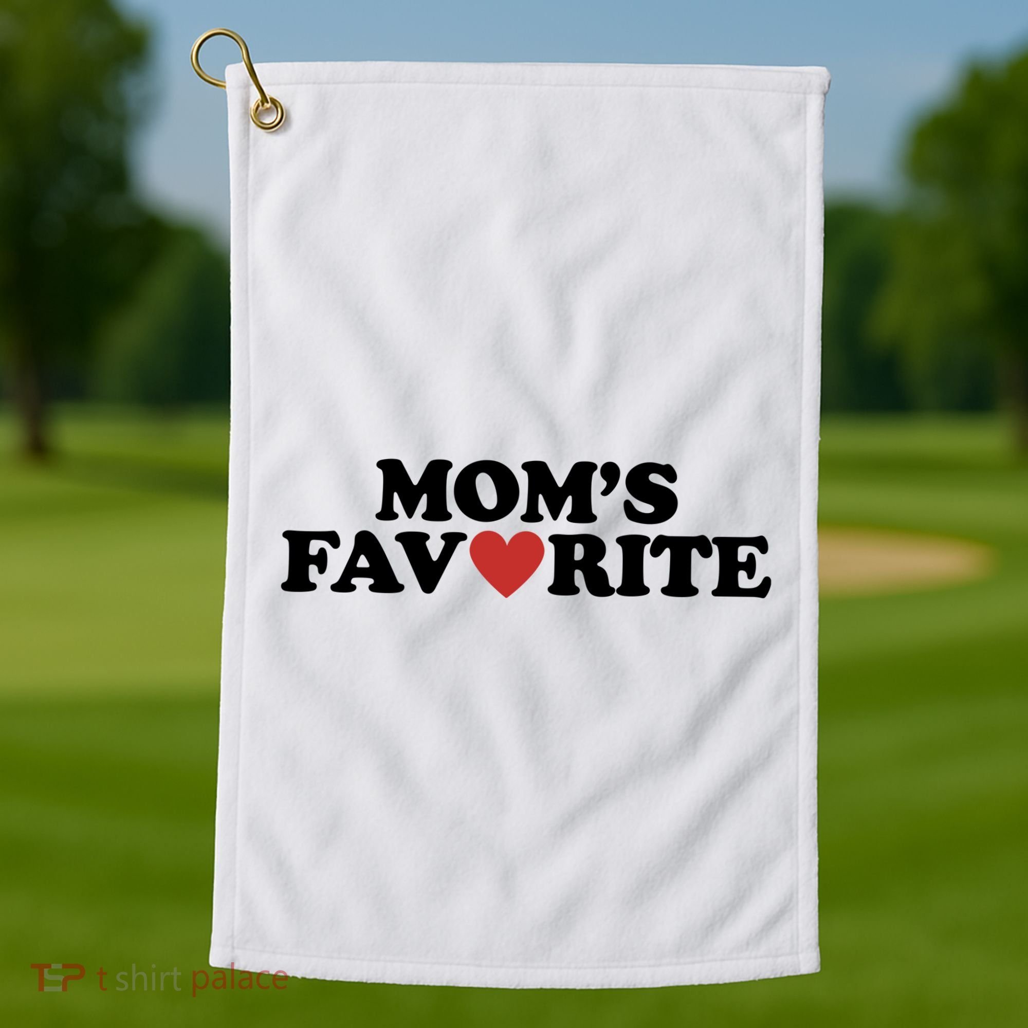 Moms Favorite Red Heart Cute Gift Golf Towel