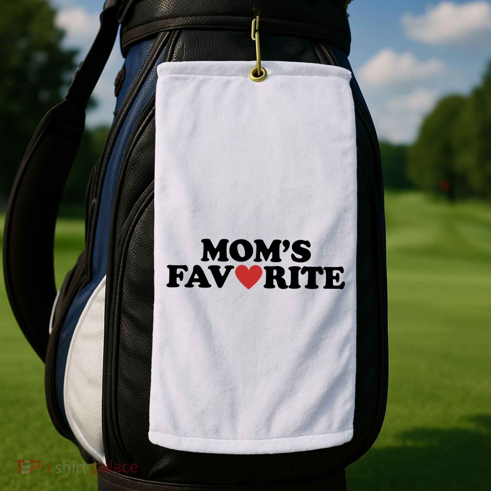 Moms Favorite Red Heart Cute Gift Golf Towel